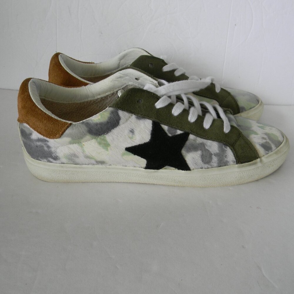 VINTAGE HAVANA REPEAT MULTI-MADNESS TIE DYE LEATHER/HAIR CALF SNEAKERS SZ 9 - Picture 3 of 10
